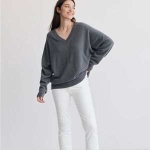 Jenni Kayne Charlie V-neck Sweater Storm size medium